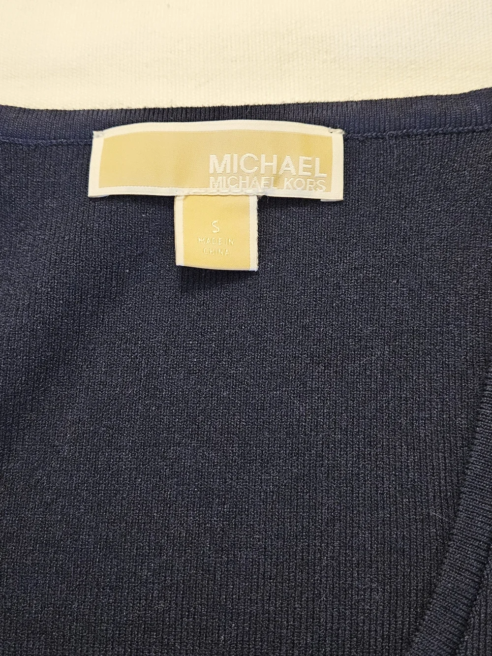 Navy Women's Sleeveless Knit Tank with Gold Buttons